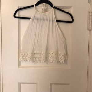 Cropped White Halter Top